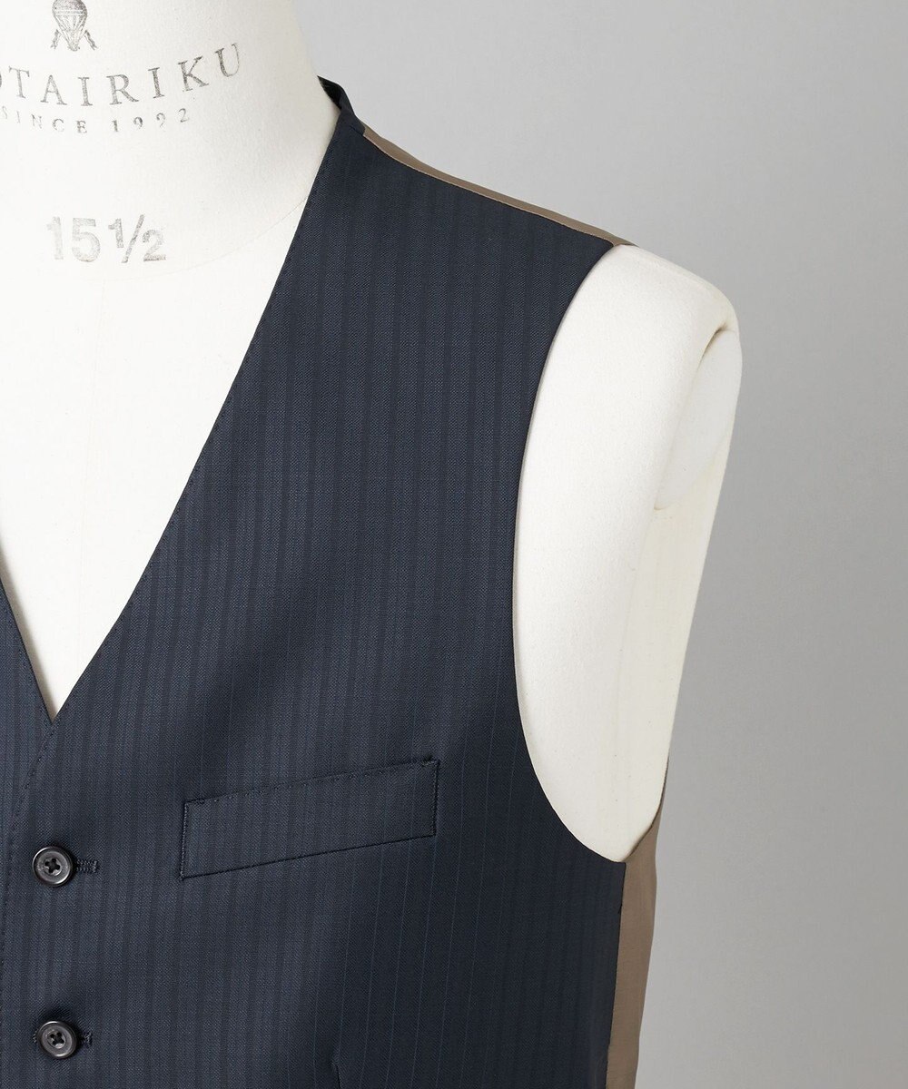 GOTAIRIKU 通年仕様【DORMEUIL/ドーメル】ミレニアル  3ピーススーツ(ネイビー) 