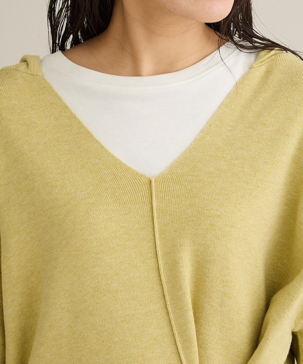 CRAFT STANDARD BOUTIQUE Vネックフードカシュクールニットプルオーバー 