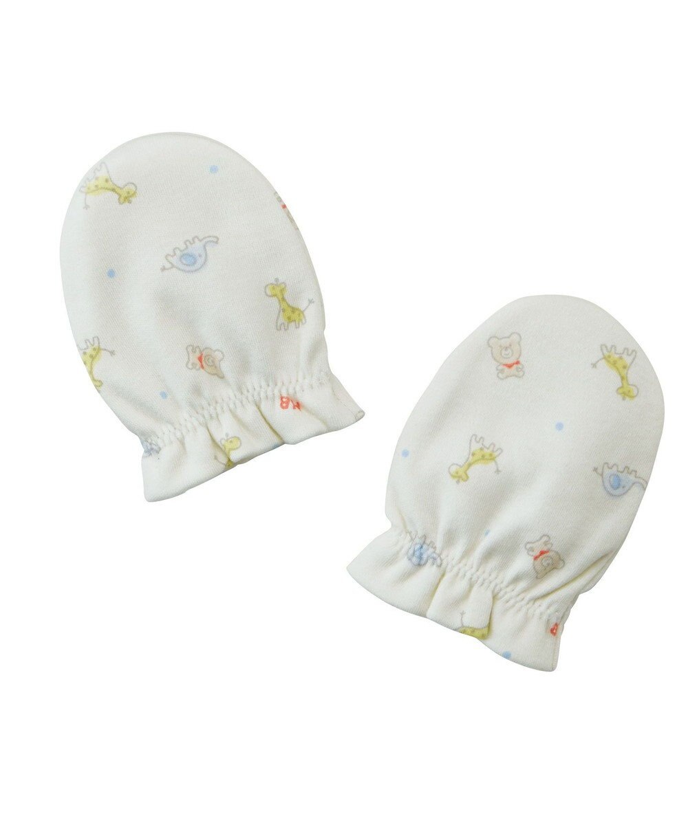 MIKI HOUSE HOT BISCUITS スムース素材総柄ミトン 