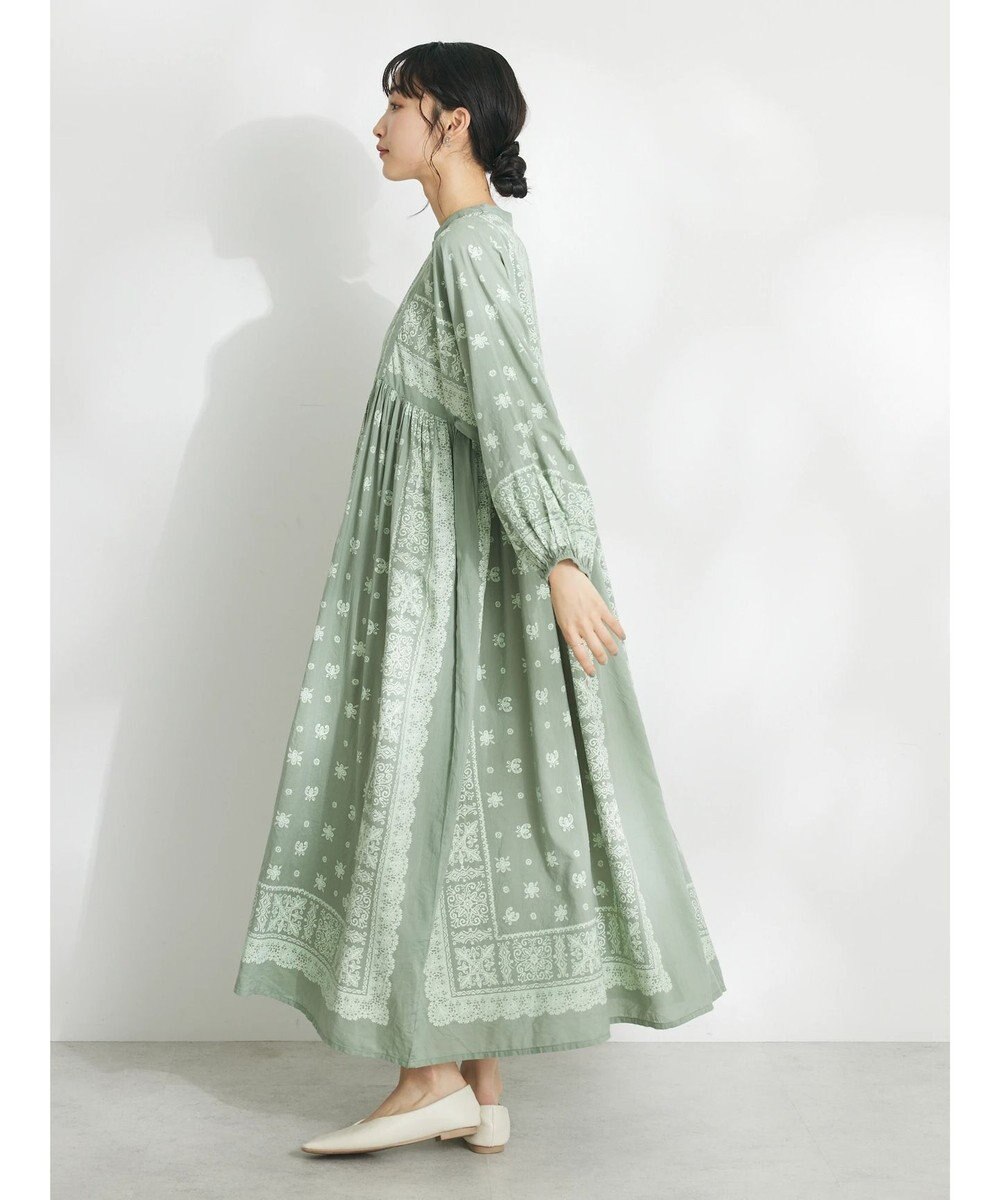 CRAFT STANDARD BOUTIQUE パネル柄ウエスト切り替えボリュームワンピース 