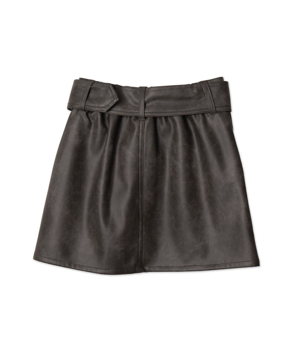 WEGO ベルト付ヴィンテージライクFレザーミニスカート 