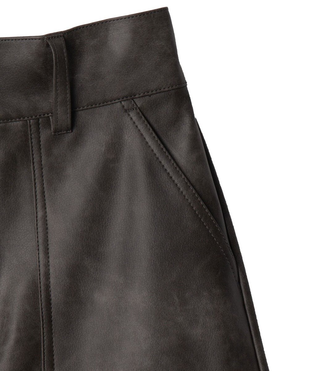 WEGO ベルト付ヴィンテージライクFレザーミニスカート 