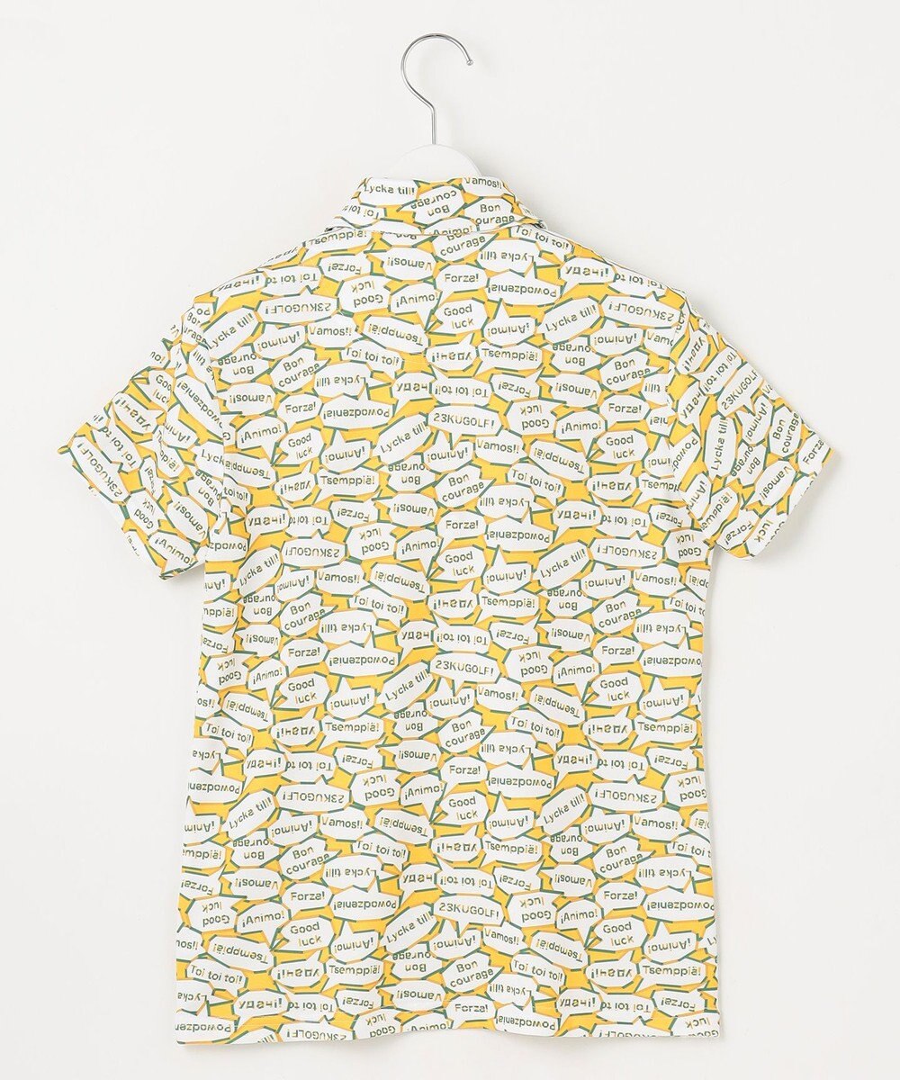 23区GOLF 【WOMEN】【吸水速乾/UVカット】YELL総柄プリントポロシャツ 