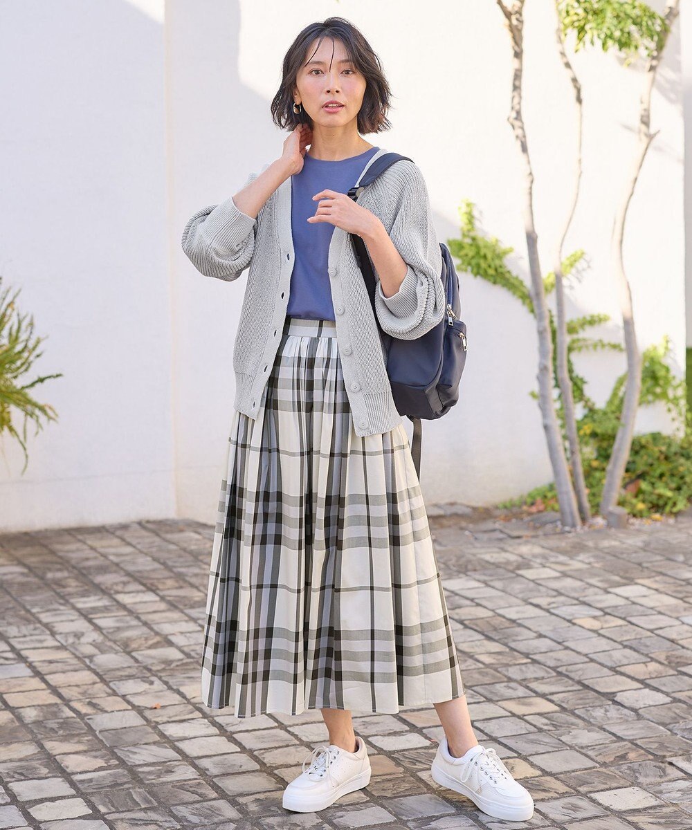 ANY 【洗濯機可/UVカット/アンチピリング】コットンＶネックカーディガン 