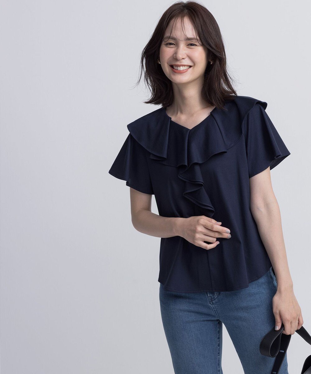 組曲 L ブラウスライクラッフル カットソー 