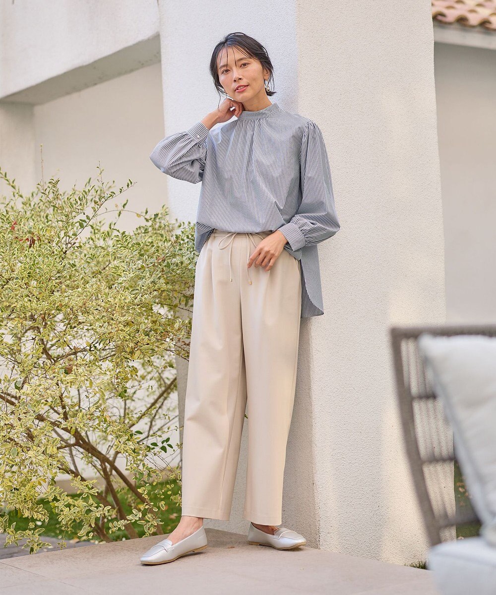 ANY 【ウエストゴム/ストレッチ/セットアップ可】イージィケアストレッチワイドパンツ 