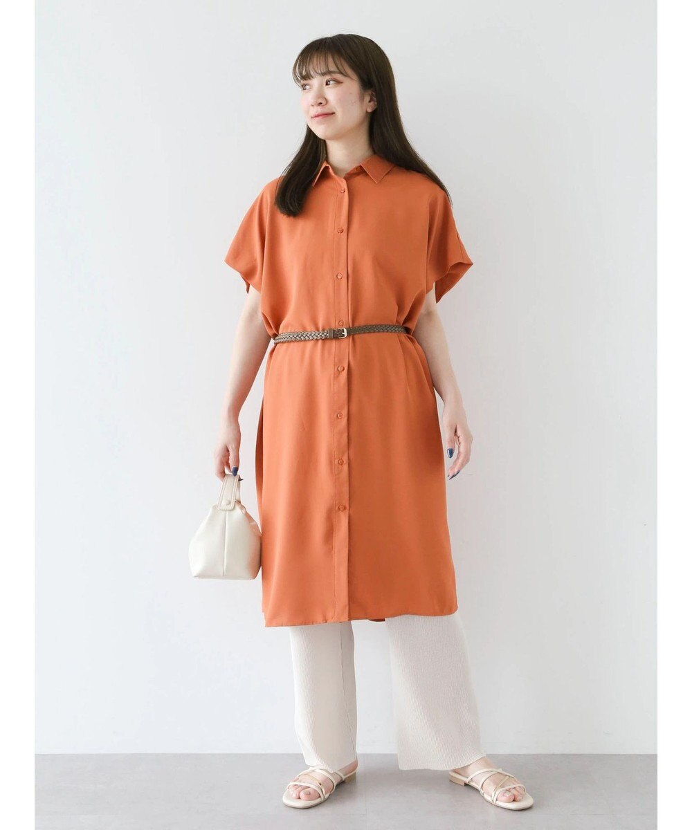 Green Parks ＳＥＴ２点　合皮ベルト＋ミディシャツワンピース 