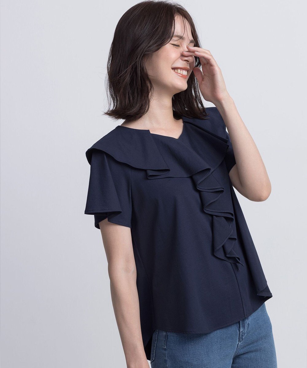 組曲 L ブラウスライクラッフル カットソー 