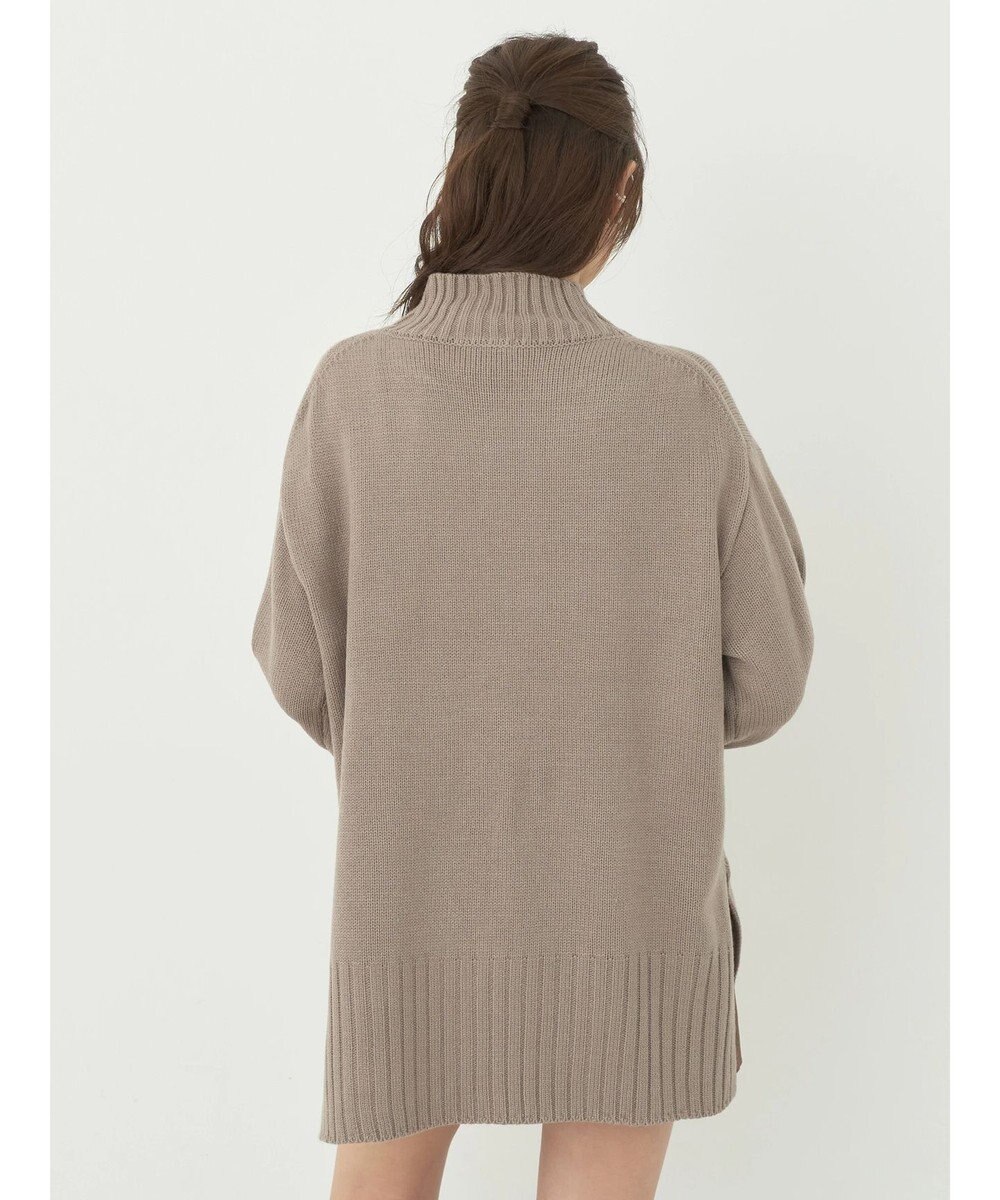 earth music&ecology アンチピリングリブハイネックチュニック 