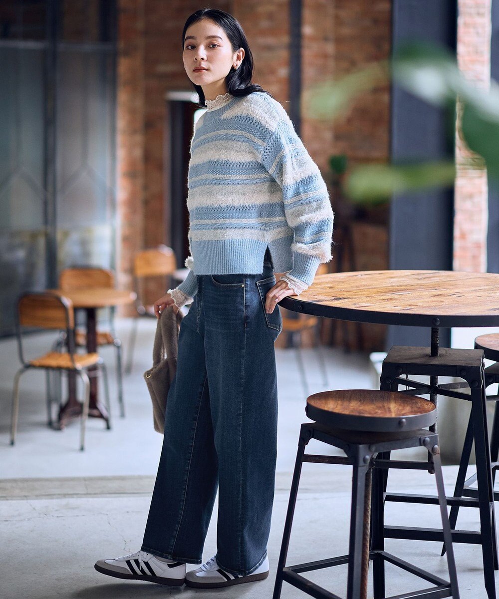 ANY パターンボーダーニット 