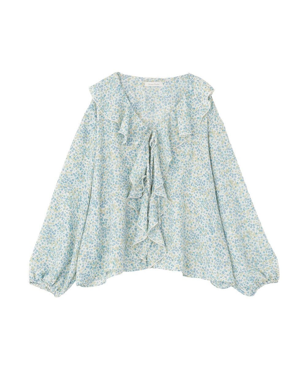 Green Parks 花柄フリルブラウス 