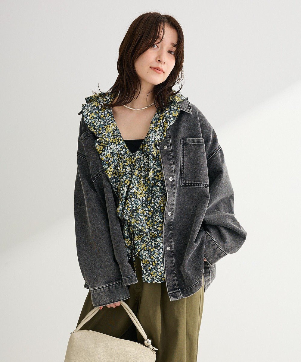 Green Parks 花柄フリルブラウス 