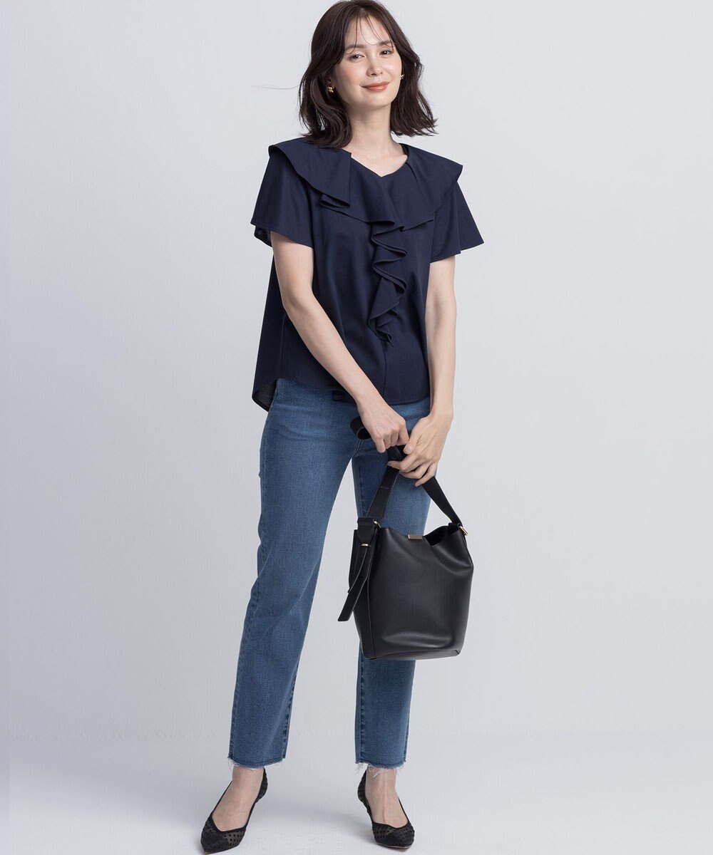 組曲 L ブラウスライクラッフル カットソー 