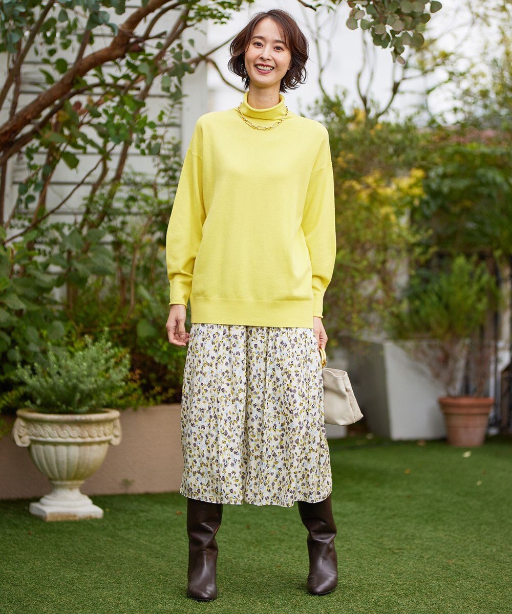 自由区 【洗える】ソフトウールハイゲージ ハイネックニット 