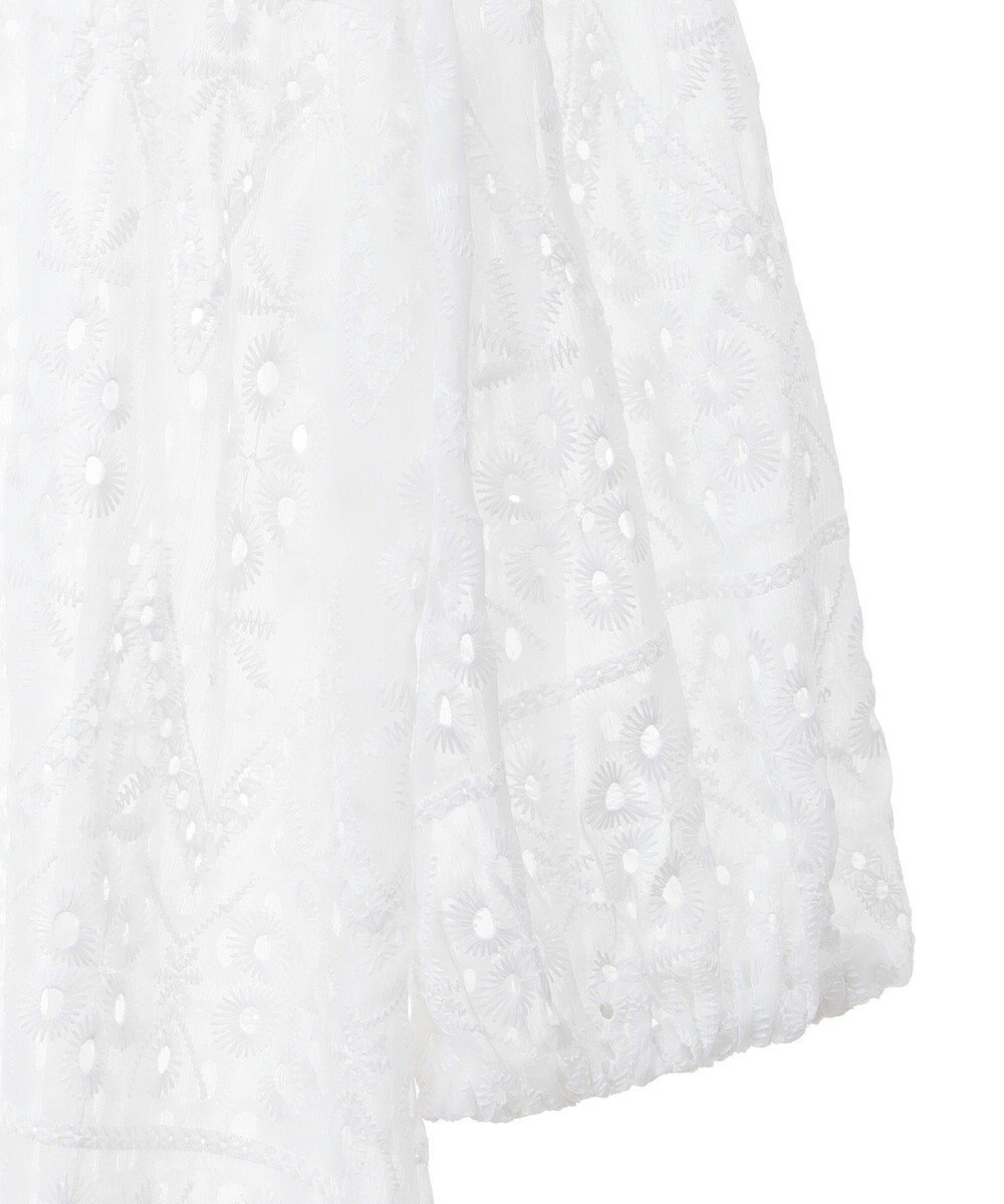 earth music&ecology パフスリーブ楊柳刺繍チュニック 