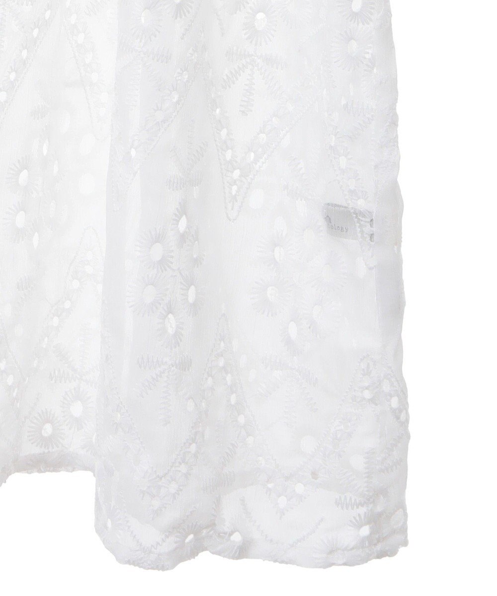 earth music&ecology パフスリーブ楊柳刺繍チュニック 