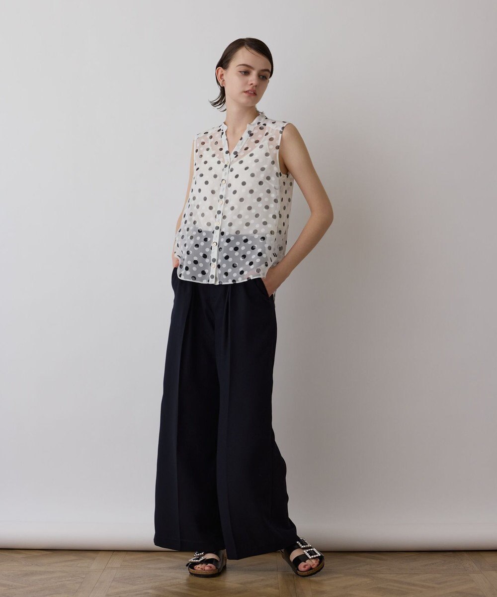 GRACE CONTINENTAL ドットオパールボウタイノースリーブ 