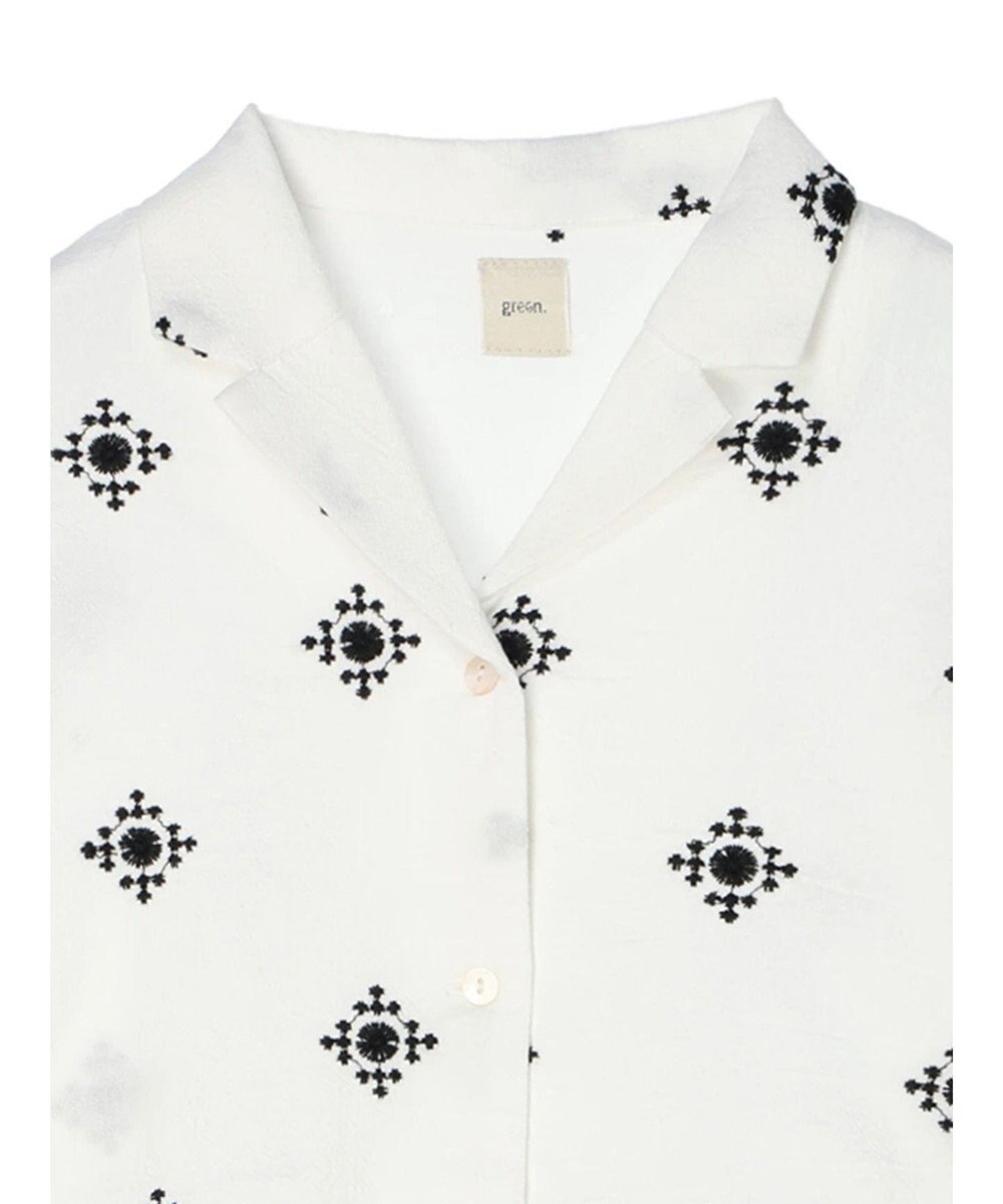 CRAFT STANDARD BOUTIQUE パネル刺繍開襟シャツ 