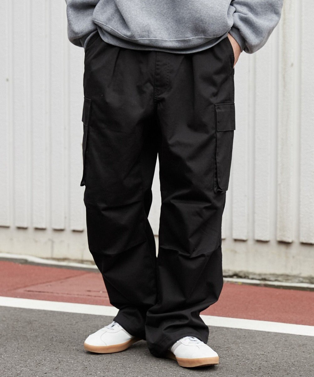 WEGO 【ウエストゴム】イージーワイドカーゴパンツ 
