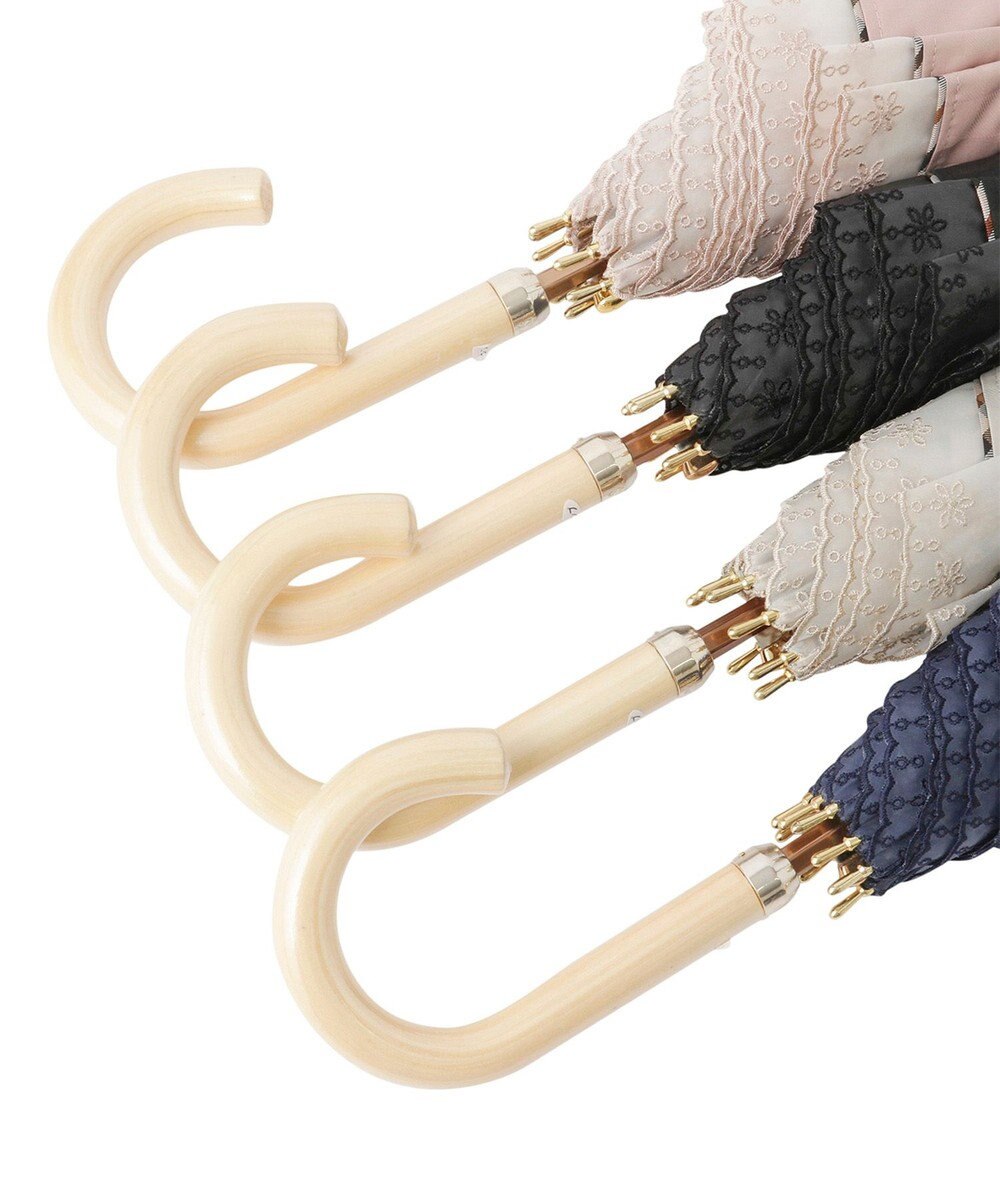 MOONBAT DAKS(ダックス) 晴雨兼用日傘 長傘 ハウスチェックジャカード×オーガンジーレース 