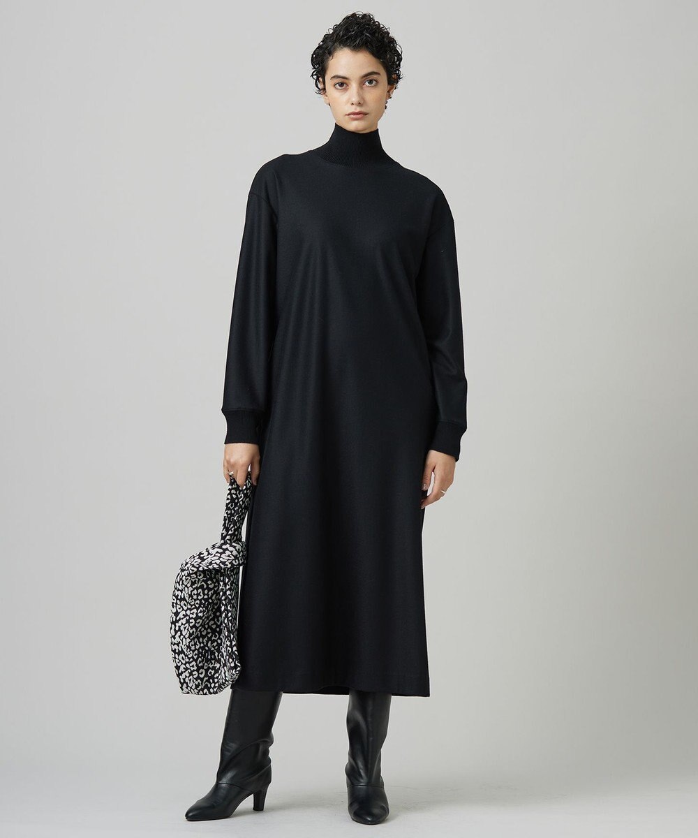 ICB ウールナイロンツイルジャージ ハイネックワンピース 