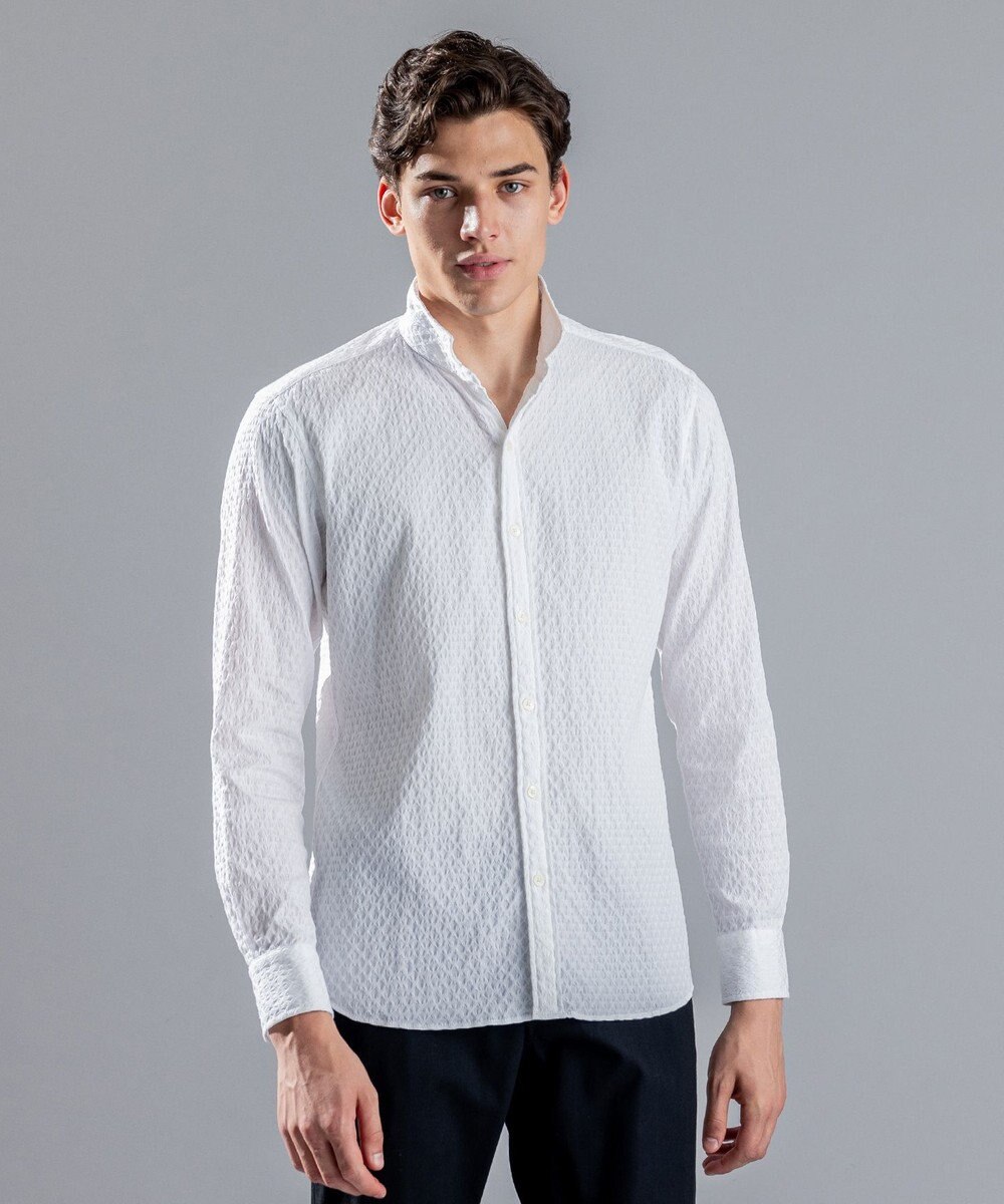 JOSEPH HOMME トライジャガードストレッチ　ウィングカラーシャツ 