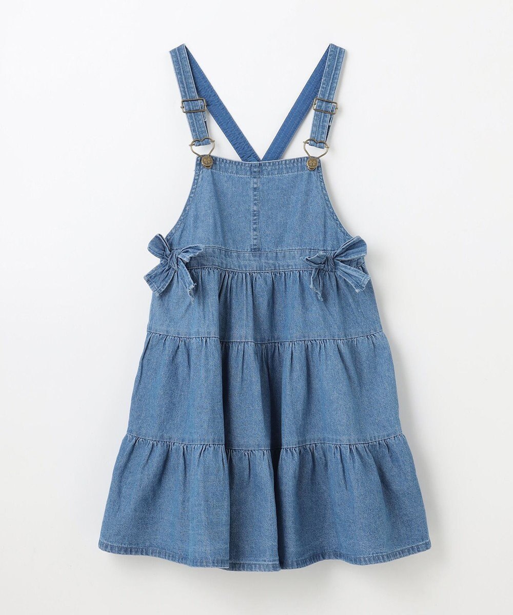ANY KIDS ティアード デニムジャンパースカート 