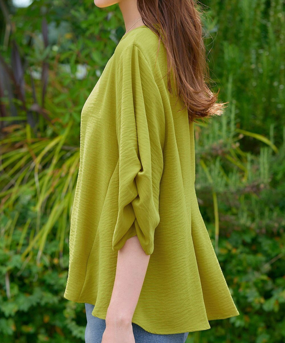 Tiaclasse 【洗える】麻調タックブラウス 