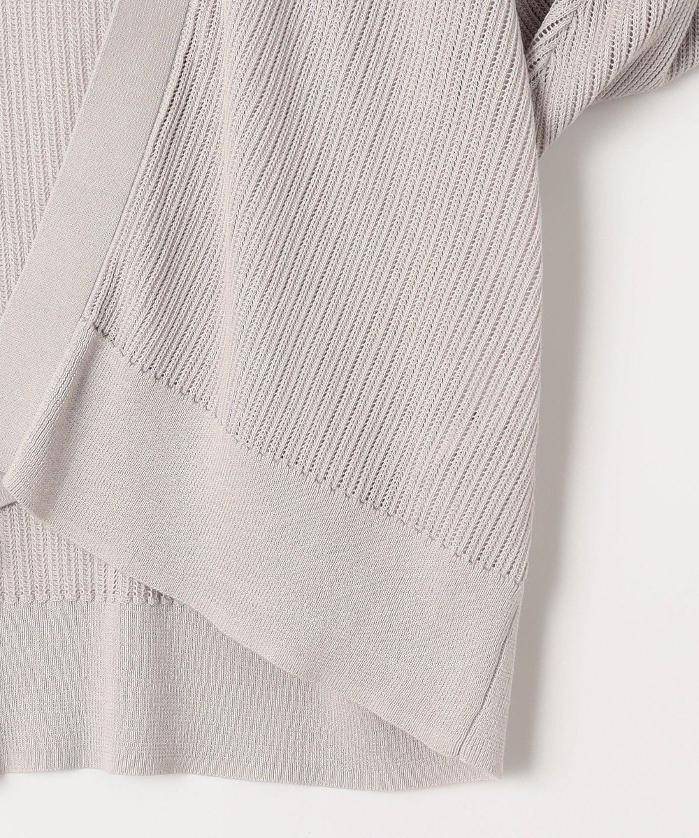 自由区 【洗える・XSサイズあり】ハイツイストコットンアセテートメッシュ カーディガン 