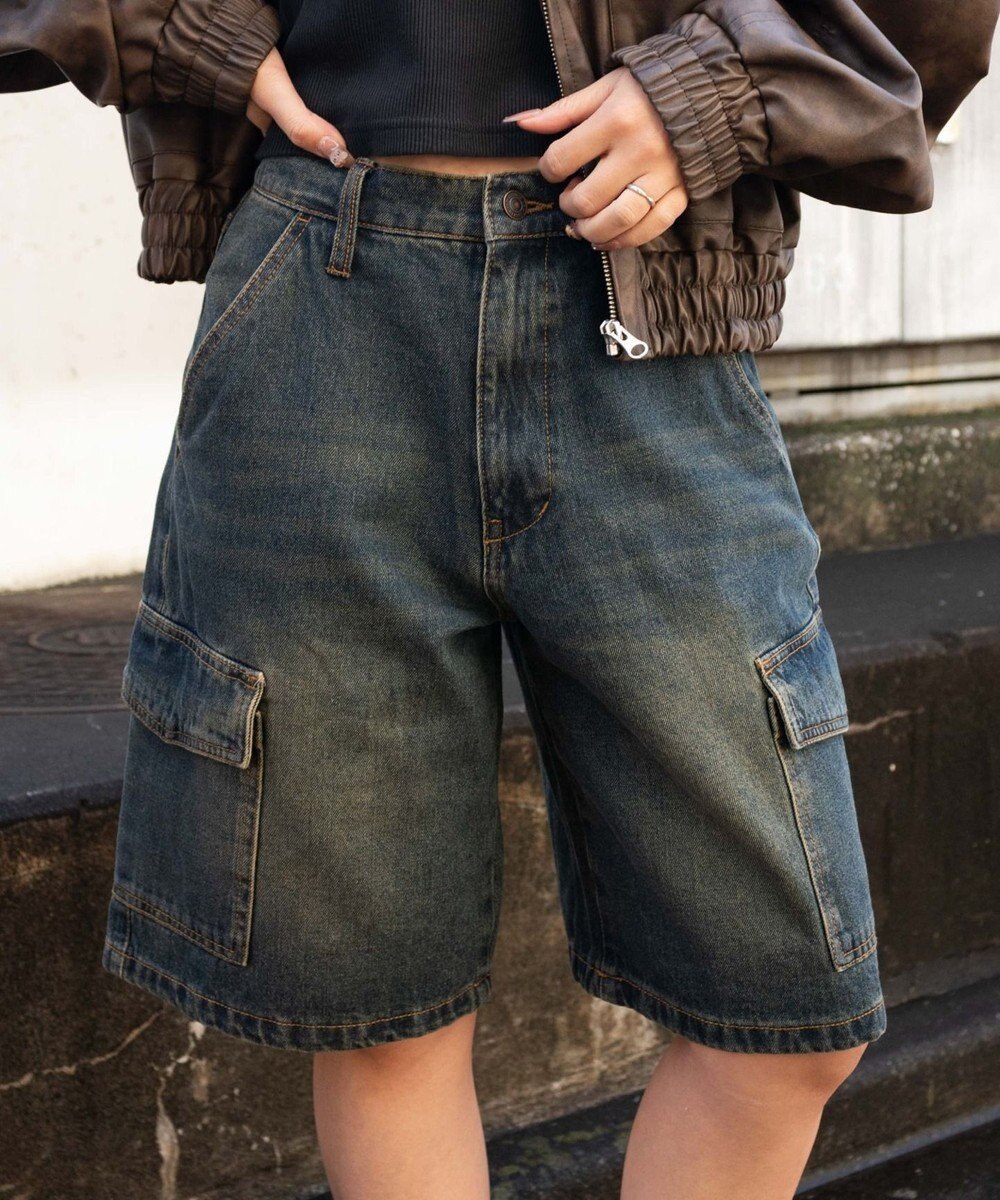 WEGO ヴィンテージウォッシュカーゴハーフパンツ 