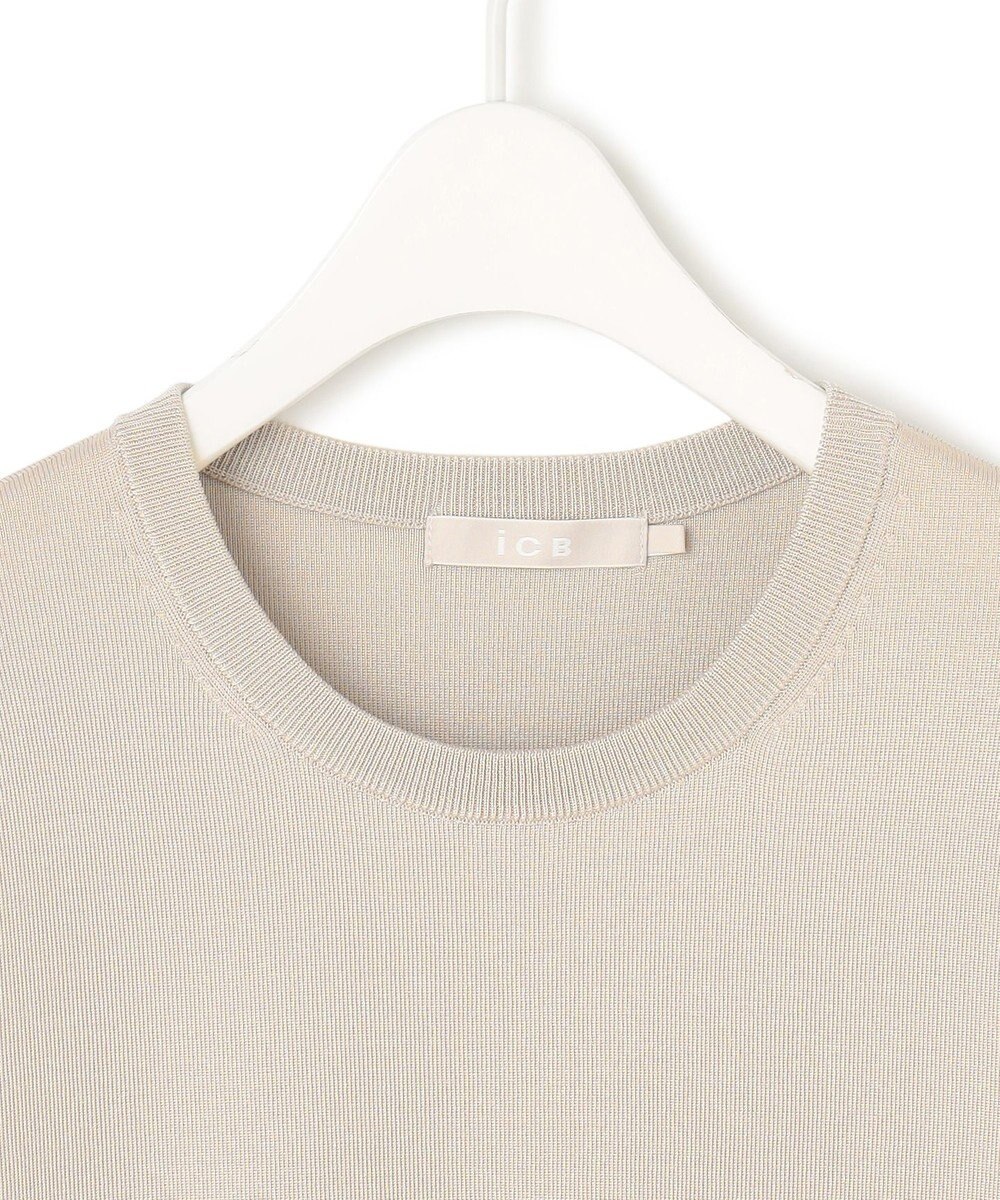 ICB L 【WEB限定・洗える】シンセティックヤーンスムース ペプラムニット 