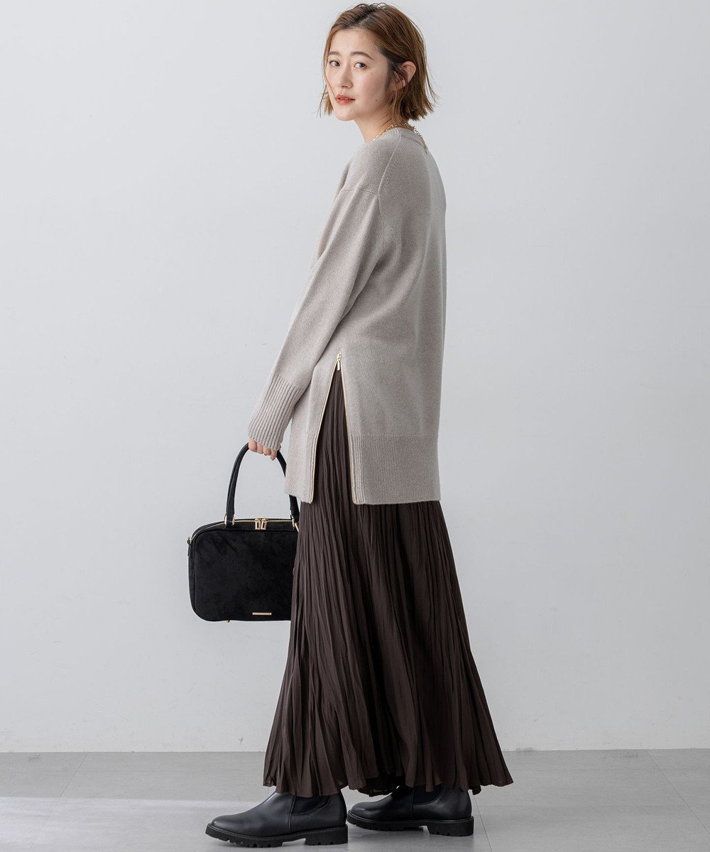 23区 【見上愛さん着用/Oggi掲載/洗える】カシミヤブレンド サイドジップ  ニットチュニック 
