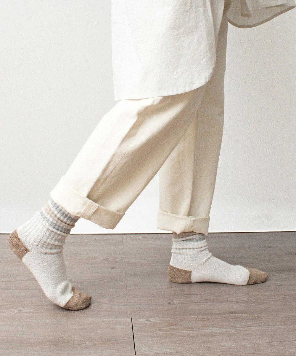 WHITE MAILS 【UNISEX】PAPER RIB LINE ソックス 