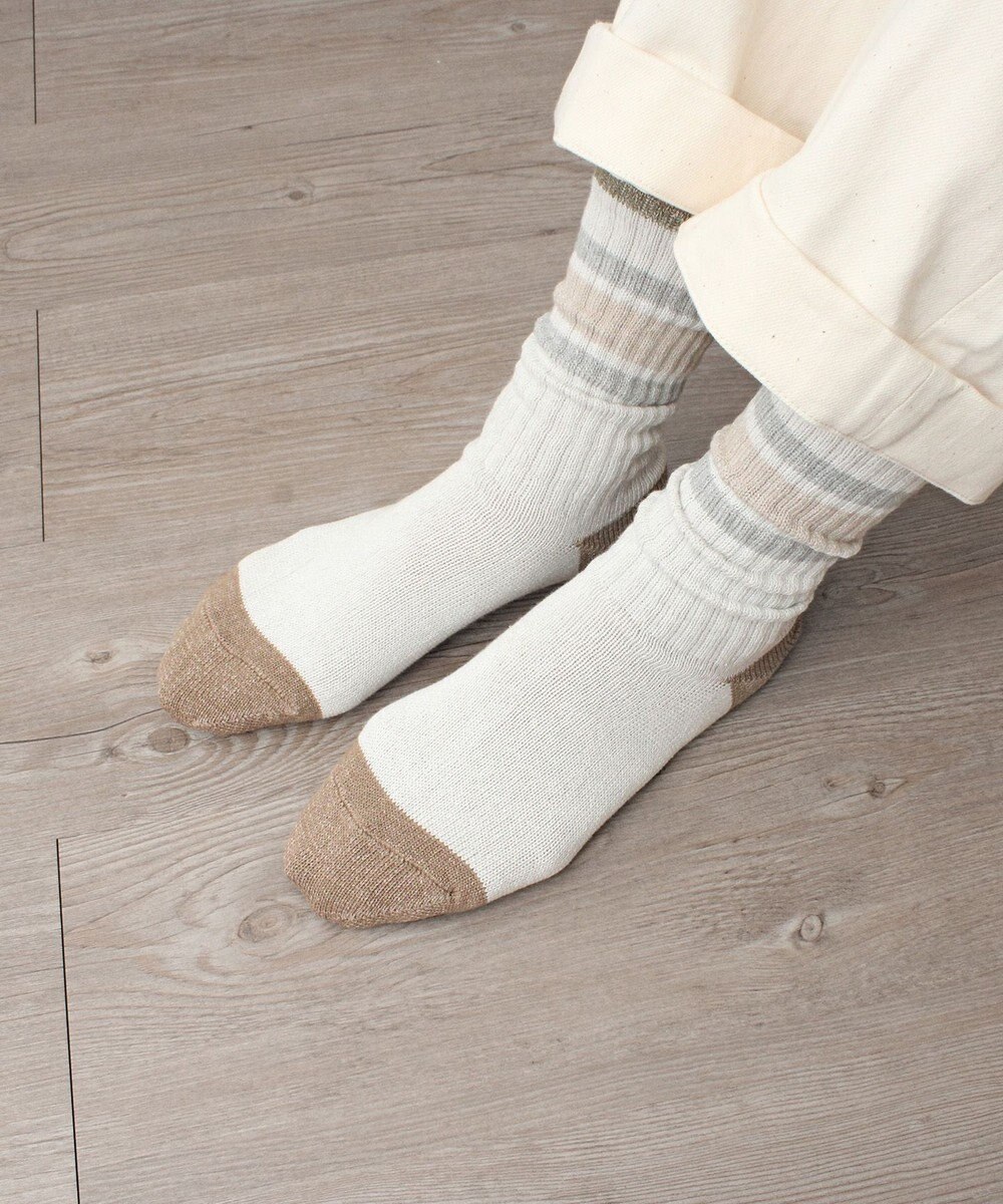 WHITE MAILS 【UNISEX】PAPER RIB LINE ソックス 