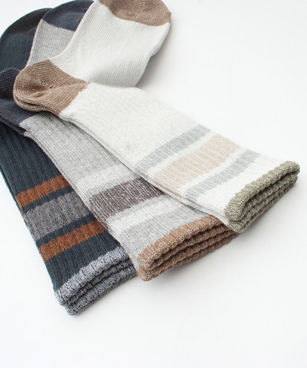 WHITE MAILS 【UNISEX】PAPER RIB LINE ソックス 