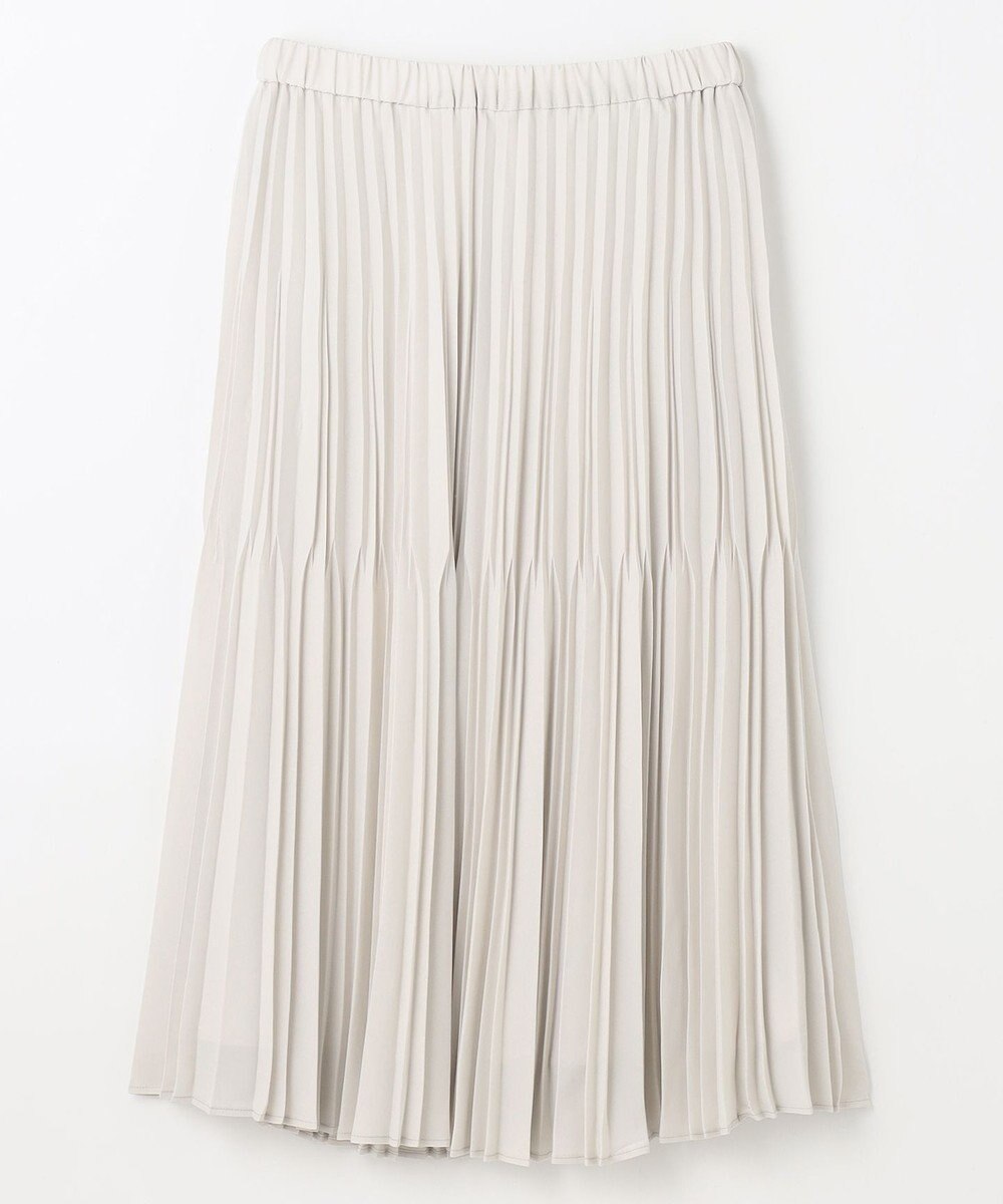 ANY L 【ウエストゴム】2段プリーツスカート 