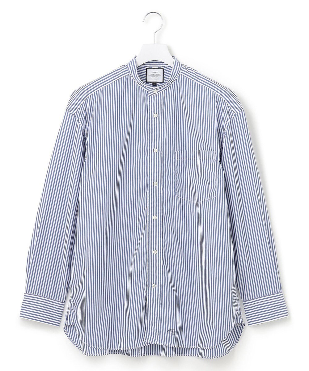 J.PRESS YORK STREET 【UNISEX】タイプライターストライプ バンドカラーシャツ 