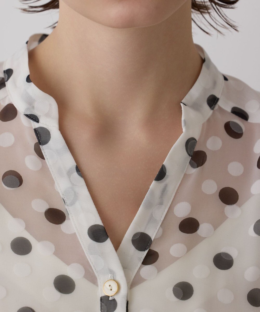 GRACE CONTINENTAL ドットオパールボウタイノースリーブ 