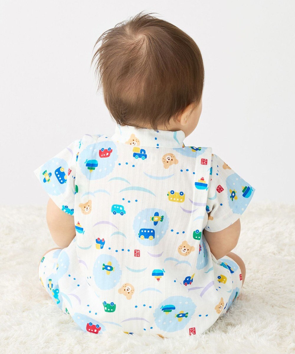 MIKI HOUSE HOT BISCUITS 【60-80cm】総柄 甚平オール 