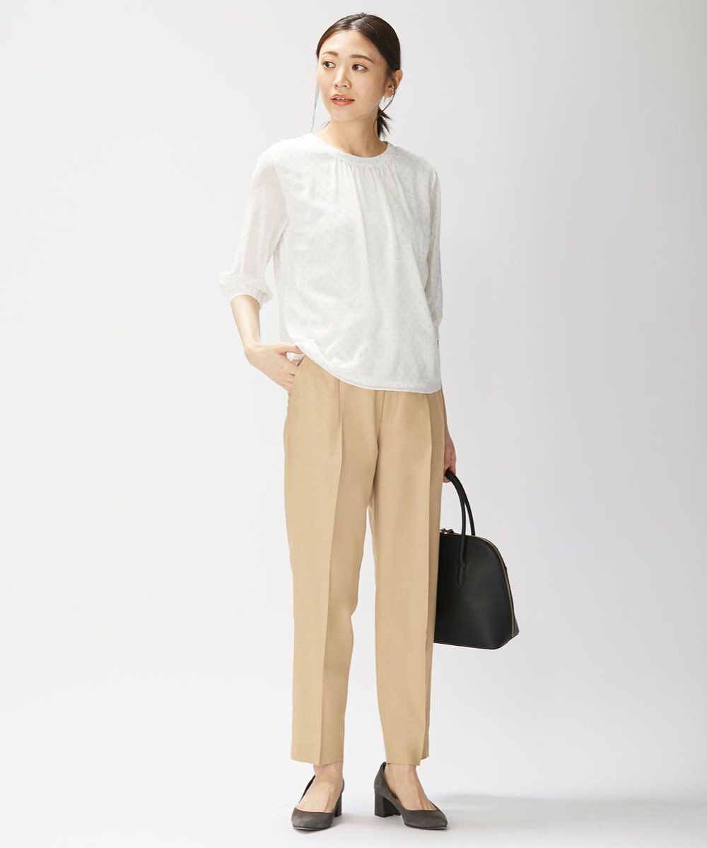 J.PRESS LADIES 【洗える・UVケア・速乾】OXIJEWELストレッチ テーパード パンツ 