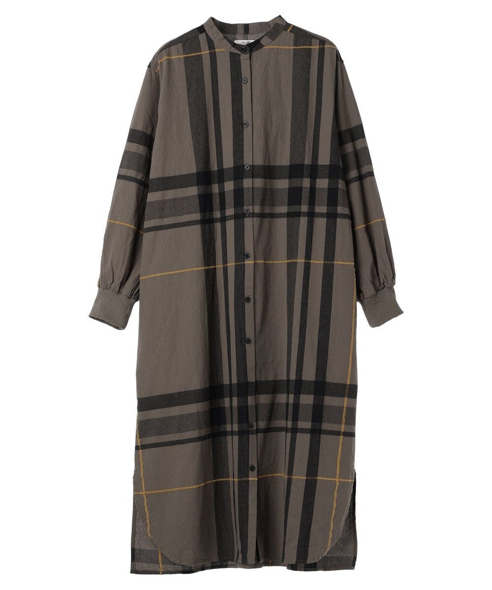 CRAFT STANDARD BOUTIQUE 先染めチェック（大）バンドカラー袖ＲＩＢ　ＯＰ 