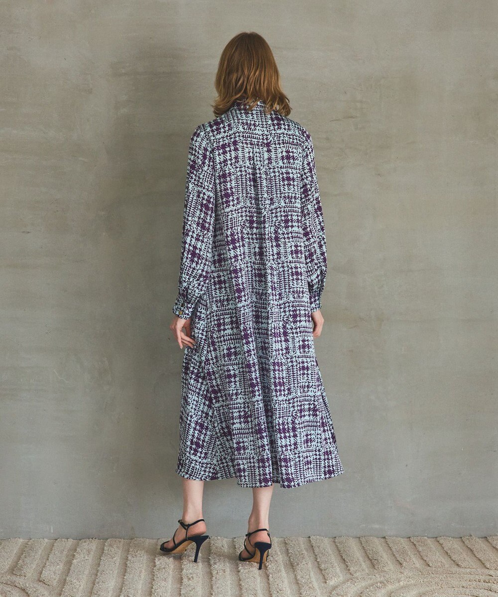 GRACE CONTINENTAL チェックプリントボウ付ワンピース 