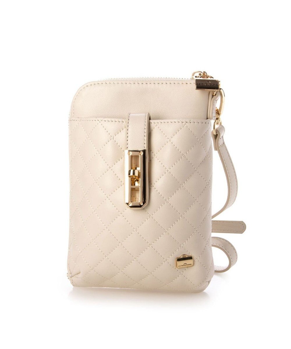 LA BAGAGERIE シープレザー　キルティングスマホショルダー 