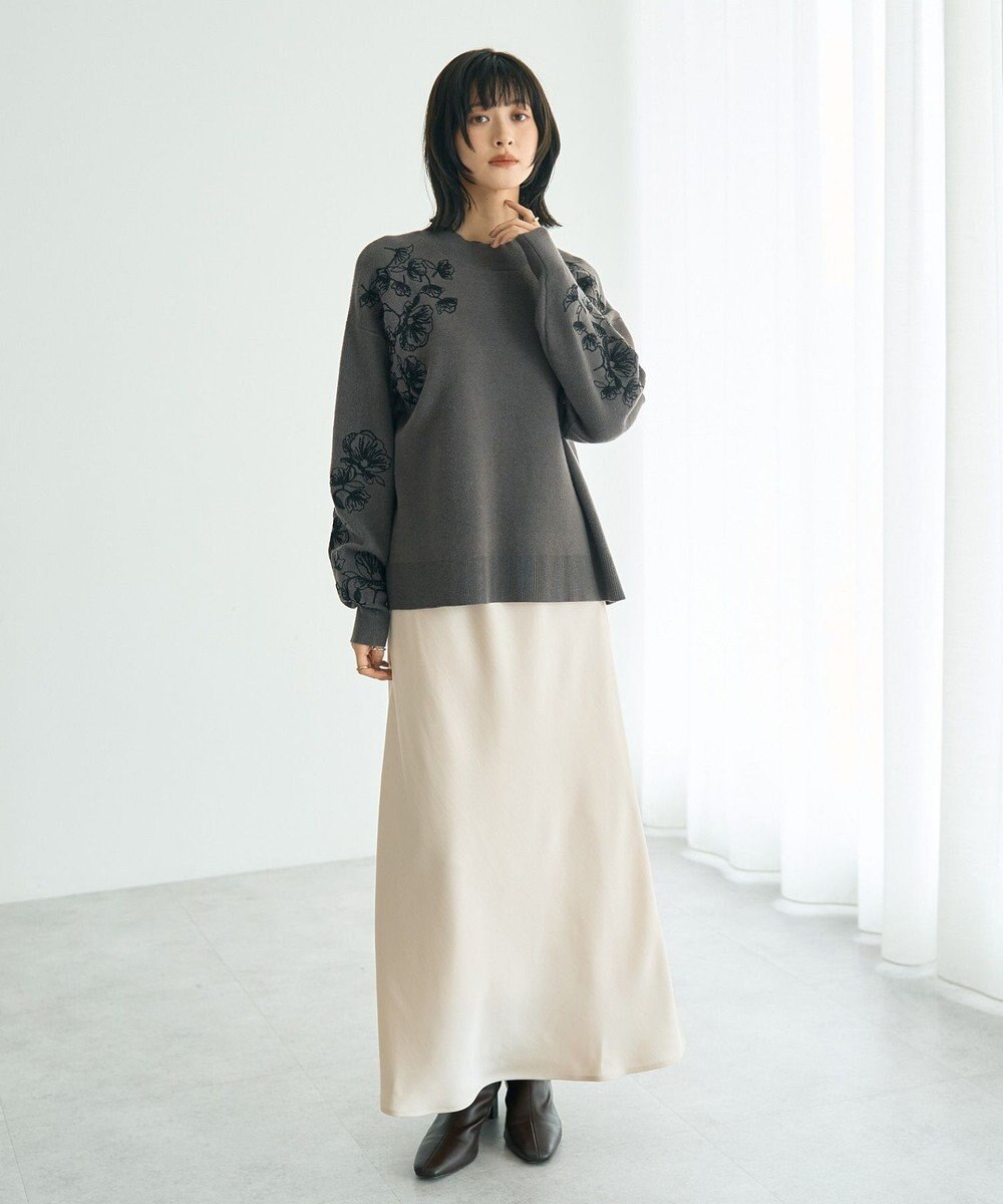 YECCA VECCA サテンフレアスカート 