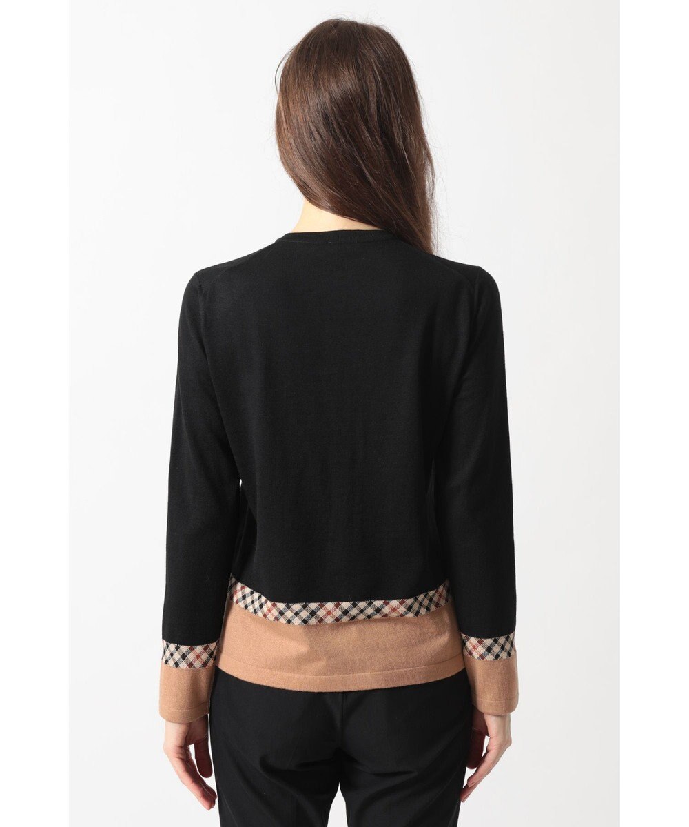 DAKS ジャカードクルーネックカーディガン 