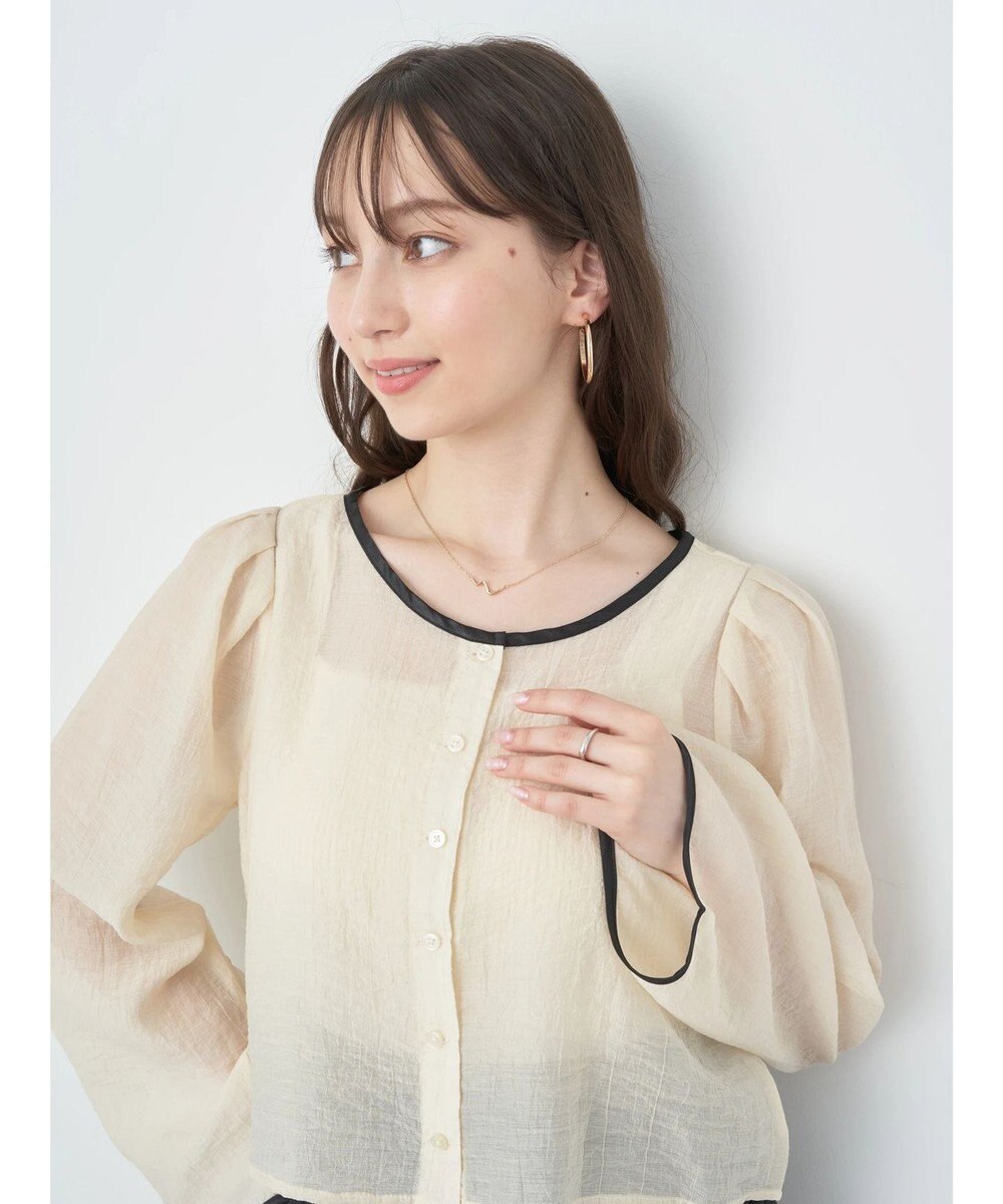 earth music&ecology シアーパイピングシャツ 