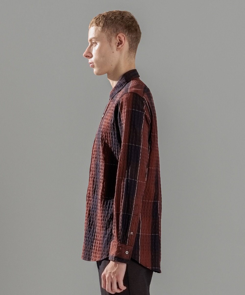 JOSEPH HOMME オーバーチェックジャガードストレッチ　レギュラーカラーシャツ 