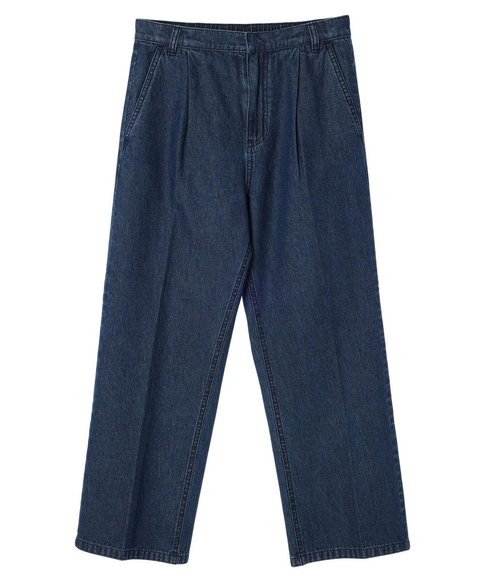 Green Parks ストレートタックデニムパンツ 