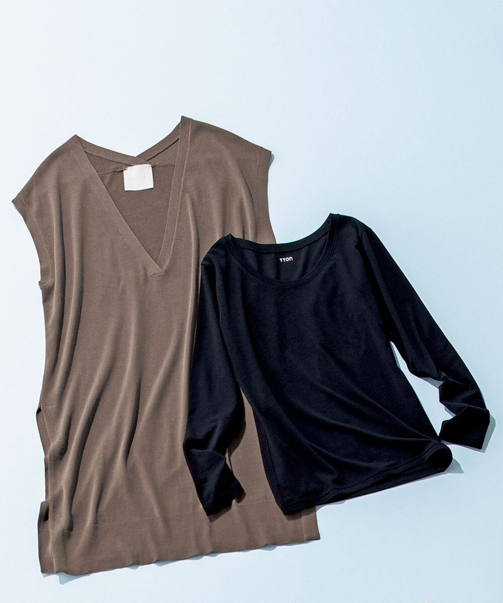 UNFILO TTON【温活】ロング Tシャツ 