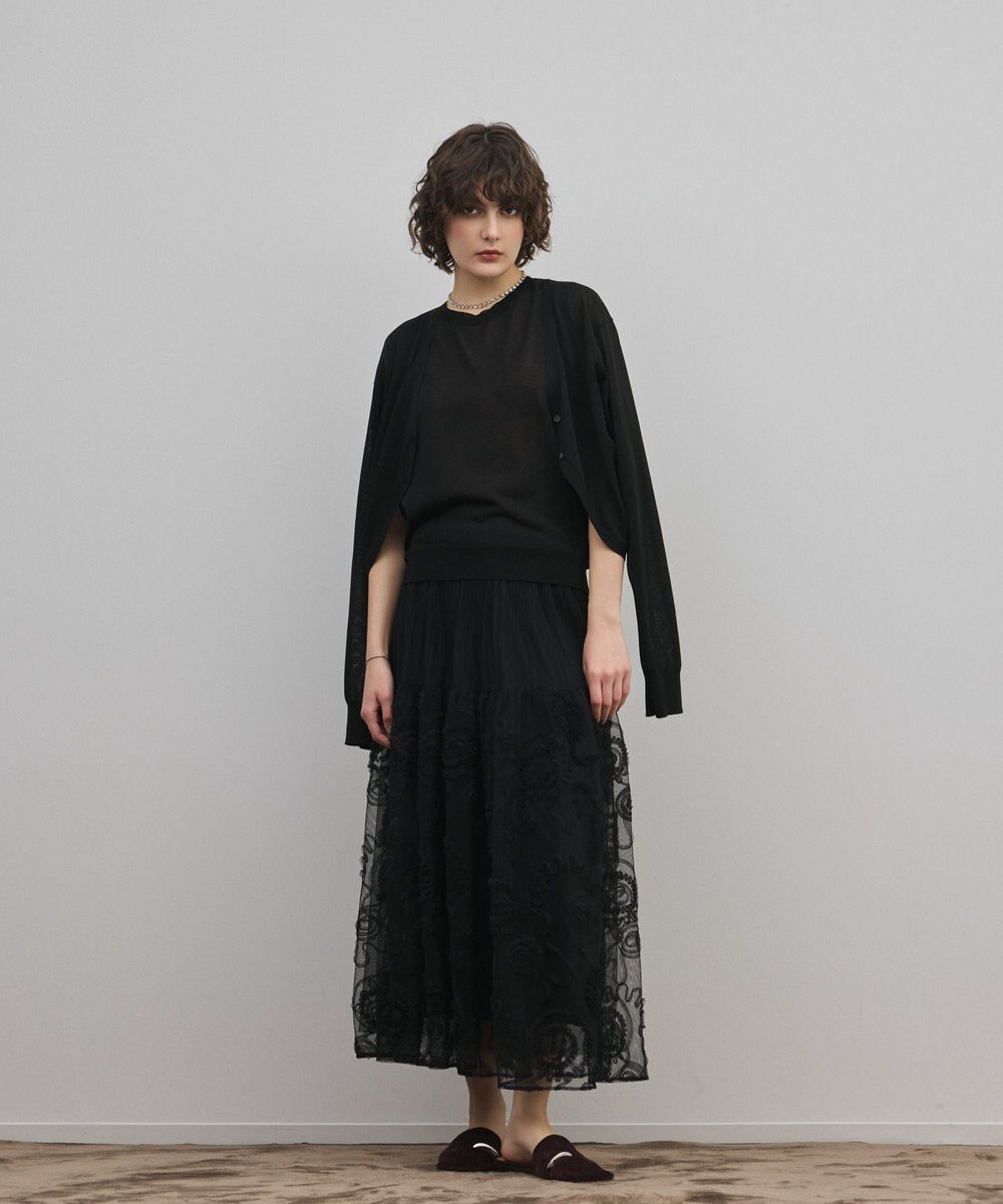 GRACE CONTINENTAL 刺繍チュールスカート 